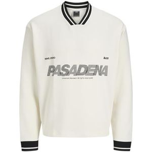 JACK & JONES Heren Jcohorizon Sports Print Sweat Ls V-hals, cloud dancer, XS