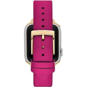 Michael Kors Horloge voor vrouwen bandjes voor Apple Watch uurwerk grootte behuizing met leren armband MKS8061E, roze, 38/40/41MM:42/44/45/49MM-20MM, Casual