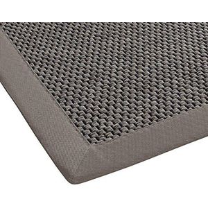 BODENMEISTER BM939Fb04 tapijt sisal look plat geweven modern met geborduurde loper keukentapijt, polypropyleen, antraciet grijs/donkergrijs, 60 x 110 cm
