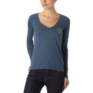 Calvin Klein Jeans Dames shirt met lange mouwen CWP50QJ7X00, blauw (7a5), 40
