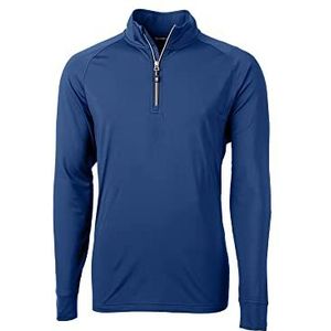 Cutter & Buck Long Sleeve Adapt Eco Knit Quarter Zip Pullover overhemd heren, Tour Blue (blauw), S