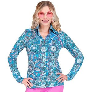 Widmann - Jaren 60 blouse voor dames, hippie, Reggae, Flower Power, Disco Fever, Schlagermove