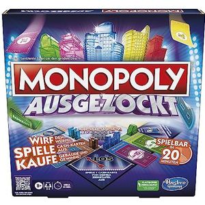 Monopoly Uitgekiend bordspel, snel monopoly familiespel voor 2-4 spelers, speelduur ca. 20 minuten