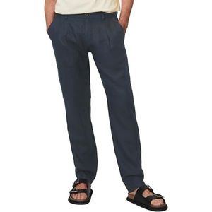 Marc OPolo Linnen broek voor heren, met elastische band, lang, navy, 31W / 32L