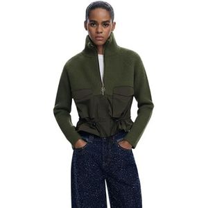 Cardigan - Effen - Ritsjack - Met Zakken - Verstelbaar Elastiek in Taille