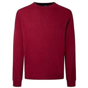Hackett London Heren Merino Cash Mix Crew Pullover Sweater, Syrah, S