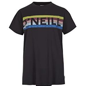 O'NEILL Connective Graphic Long T-Shirt, 19010 Black out, Regular voor Vrouwen, 19010 Zwart, S/M