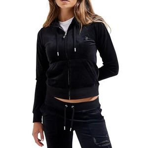 Jewelled Juicy velours hoodie, zwart, S