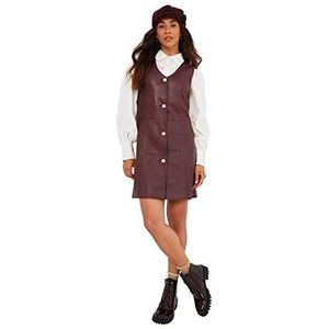 Joe Browns Dames lederen pinafore jurk casual, Damson, 6, Damson, 32