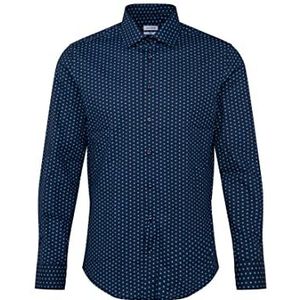 Seidensticker Men's Slim Fit shirt met lange mouwen, turquoise, 38, turquoise, 38