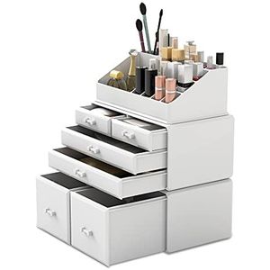 Make-up Cosmetische Organizer Opbergladen Display Dozen Case met Laden (6D, wit)