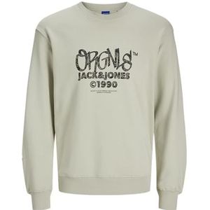 JACK & JONES Jorbushwick Box Sweat Crew Neck Sweatshirt voor heren, Mineral Gray, S