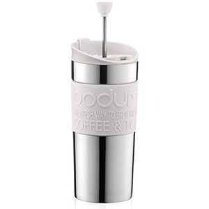 Bodum Travel Press Cafetière, French Press System, dubbelwandig, 0,35 liter, crèmekleurig, crème