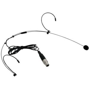 HQ-Power Headset met microfoon, voor MICW43 bodypack, met kabel, mini XLR, zwart