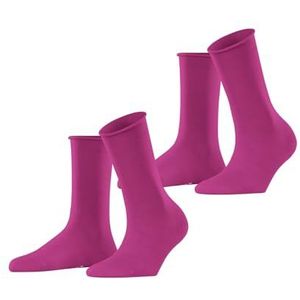 ESPRIT Dames Sokken Basic Pure 2-Pack W SO Katoen eenkleurig Multipack 2 Paar, Roze (Hot Pink 8768), 35-38