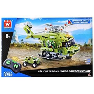 Wise Block Helikopter, gevormd bouwsteen, speelgoedauto (676 stuks), Lego compatibel STEM-speelgoed voor kinderen vanaf 8 jaar, op afstand bestuurd auto, verjaardagscadeau voor kinderen