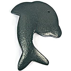 Dolfijn hanger, zwart gewaxt, 20 x 30 mm, 50 u, ca.