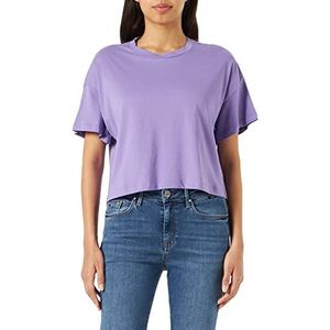 Noisy may Dames Nmalena S/S O-hals Semicrop Top FWD Noos T-shirt, Paisley Purple, XS