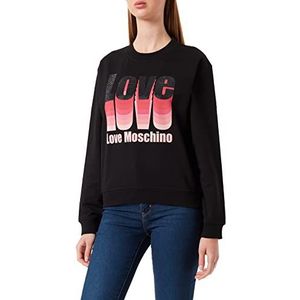 Love Moschino Dames Stretch Cotton Sweatshirt, zwart, 48
