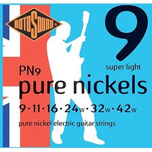Rotosound snaren voor elektrische gitaar PURE NICKELS 6-snaren PN9 Super Light 9-42