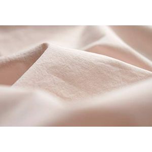 L1NK STUDIO Hoeslaken, eenkleurig, voor bedden met 135/150 cm (240 x 280 cm), 100% katoen (percal 200 draden) Baby Pink