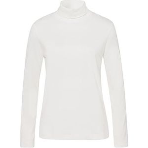 BRAX Dames Style Camilla Peached Single Jersey Coltrui Shirt in Cleaner Look Rolli, ivoor, 46