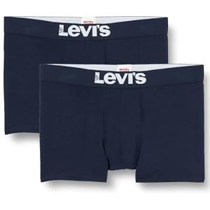 Levi's Levis Men Solid Basic Trunk Boxershorts voor heren, 2 stuks, blauw (Navy 321), S