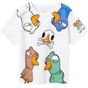NAME IT Jongens Nkmalfredo Gooseduck Ss Nreg Top Box Bfu T-shirt, wit (bright white), 146-152