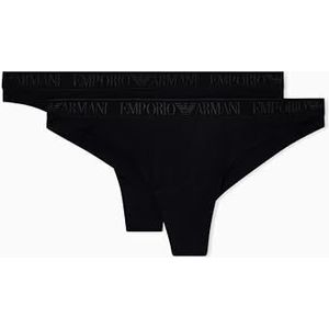EMPORIO ARMANI Braziliaanse slips voor dames, Zwart/Zwart, XL