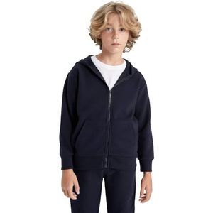DeFacto Jongens Sweatjack Pullover Sweatshirt en Vest - Stijlvolle Kinderkleding voor Jongens (Navy, 5/6 Y), Donkerblauw, 5-6 Jaar