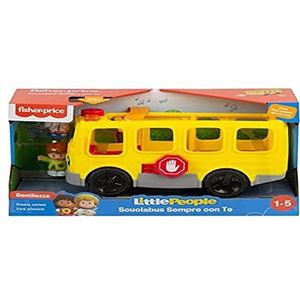 Fisher-Price ​- Little People Scuolabus altijd bij je, speelgoed met muziek, incl. figuur van Emily en Eddie, speelgoed voor kinderen van 1 jaar oud, FKX00