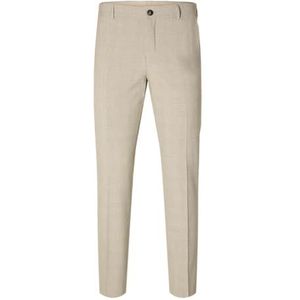 SELECTED HOMME Heren Slhslim-Liam Sand Check TRS Flex Noos broek, Zand/ruiten: bruin, 42