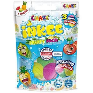 INKEE Fruity Back Craze 25871 3 verschillende fruitgeuren, kersen, limoen en ananas, 3 x Fruity Pack badballen, 3 stuks (1 stuk)