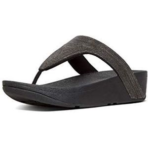 Fitflop Dames Lottie Shimmermesh' Open teen sandalen, Zwart 001, 36.5 EU