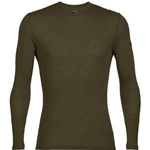 Icebreaker Heren Everyday Lange Mouw Crewe Top - Herenhemd met lange mouwen - 100% Merinowol Base Layer - Loden, L