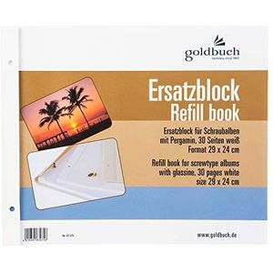 goldbuch 83075 vervangend blok voor schroefalbum, 30 witte pagina's met pergamijn-scheidingsbladen, geschikt voor fotoalbum met een afmeting van 30 x 25 cm, navulverpakking voor fotoalbums