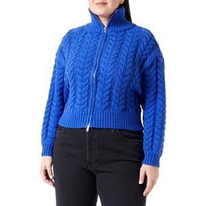 myMo Dames coltrui met gedraaide dubbele ritssluiting polyester koningsblauw maat XL/XXL, koningsblauw, XL