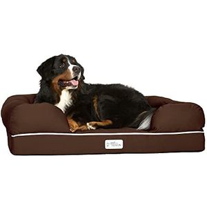 PetFusion Ultimate Memory Foam hondenbed, lounge, orthopedisch, comfortabel, groot, waterdicht, voor grote honden, chocoladebruin, maat XL (112 x 86 x 25 cm)