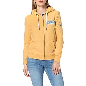 Superdry Dames Vl Duo Ub Zip Hood Hooded Sweatshirt, Ochre Marl, XXS