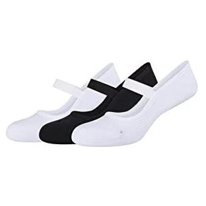 Camano Unisex Online Function Yoga Footies ABS 3-pack sokken, Black White, 35/38, zwart wit, 35 EU