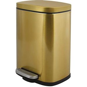 Spirella Pedaalemmer Venice - goud - 5 liter - metaal - L21 x H30 cm - soft-close - toilet/badkamer