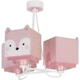 Dalber Kinderplafondlamp, 3 lampen, kleine vos, roze, dieren