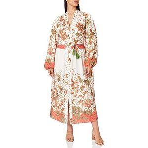 APART Fashion Linnen damesjurk met print, multicolor, 34-46