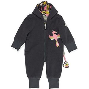 Sigikid Babymeisje fleece overall met capuchon kledingset, Antraciet/Zwan, 62 cm