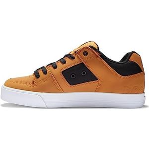 DC Shoes Heren Pure-Leather Shoes for Men Sneakers, DK Choco/Black/Oyster, 41 EU