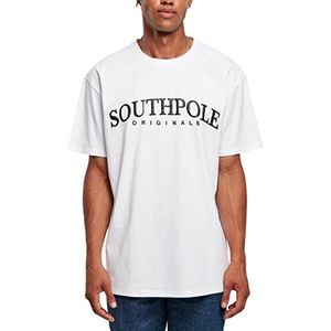 Southpole Heren Puffer Print Tee T-Shirt, Wit, S