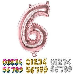 Boland - Folieballon, getal, maat 36 cm, roségoud, cijferballon, lucht, verjaardag, jubileum, jubileum, jubileum, levensjaar, verrassingsfeest, kinderverjaardag, decoratie