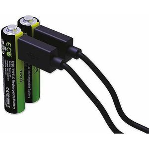 VERICO LoopEnergy oplaadbare USB-C batterij AAA 1,5V 900mWh (600mAh) Li-Ion, snel opladen via USB-C aansluiting in ca. 2 uur (2x AAA)