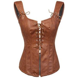 Bslingerie Zandloper korset voor dames, Bruin, XXL
