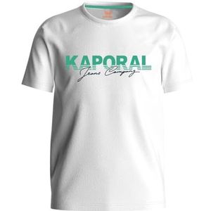Kaporal Orico, T-shirt met korte mouwen, voor jongens, 100% katoen, regular fit, ronde hals, kleur Sky, maat 16A, Wit, 10 Jaar